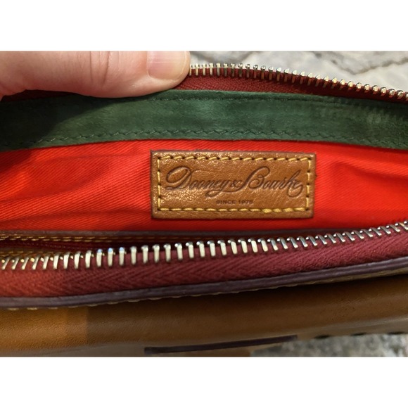 Dooney Bourke Brown Florentine Leather Natural Tassel Clutch Shoulder Bag Purse - Picture 12 of 13